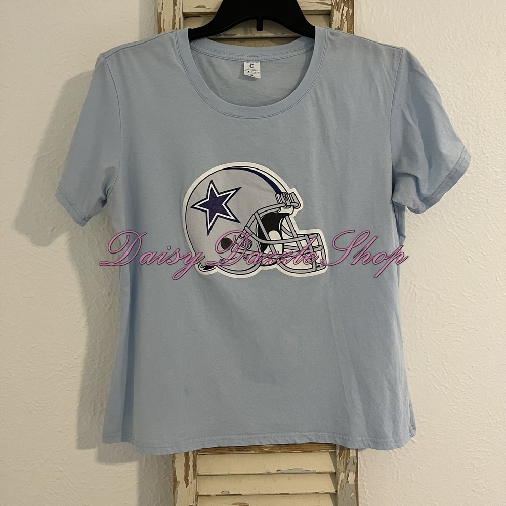 Dallas Cowboys Baby Blue Women's Graphic T-Shirt – Size XL